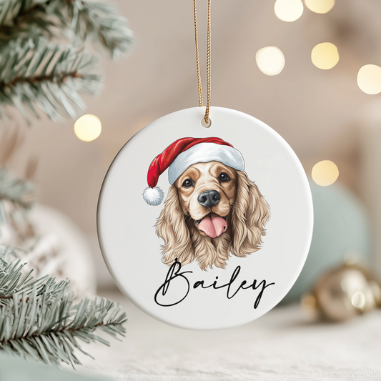Personalised Christmas Dog Portrait Ceramic Hanging Ornament