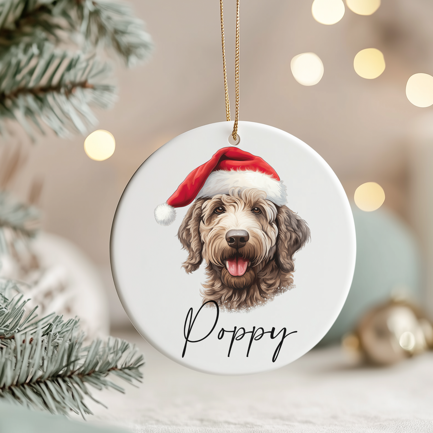 Personalised Christmas Dog Portrait Ceramic Hanging Ornament