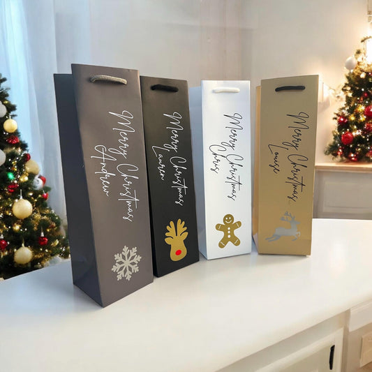 Personalised Christmas Luxury Bottle Bags