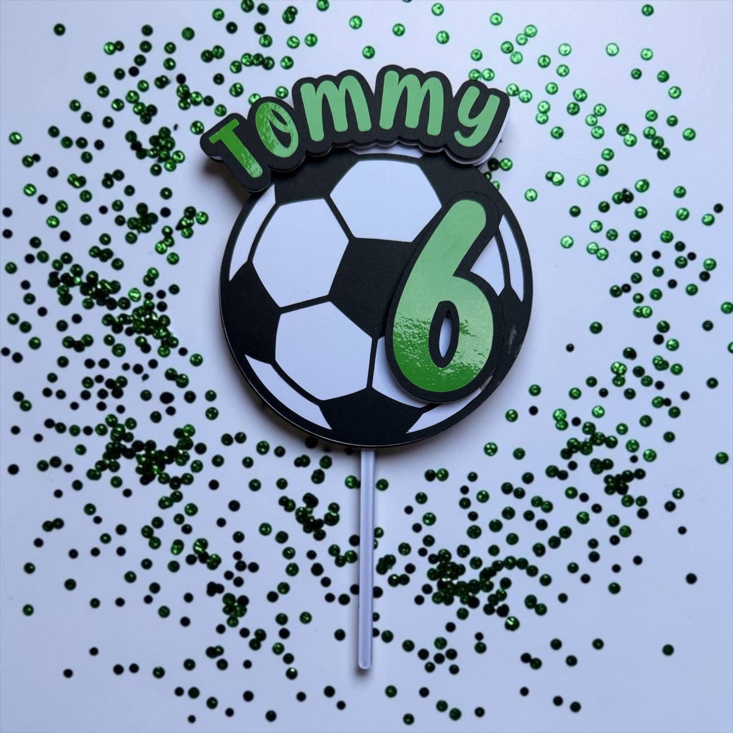 Personalised 3D Football Cake Topper, Personalised Name & Age Football/ Soccer Cake Topper. Football Cake Decorations. Football Party Birthday Decor.
