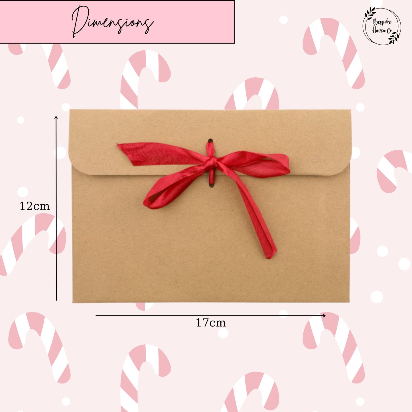 Personalised Santa Face Kraft Gift Envelope with Ribbon