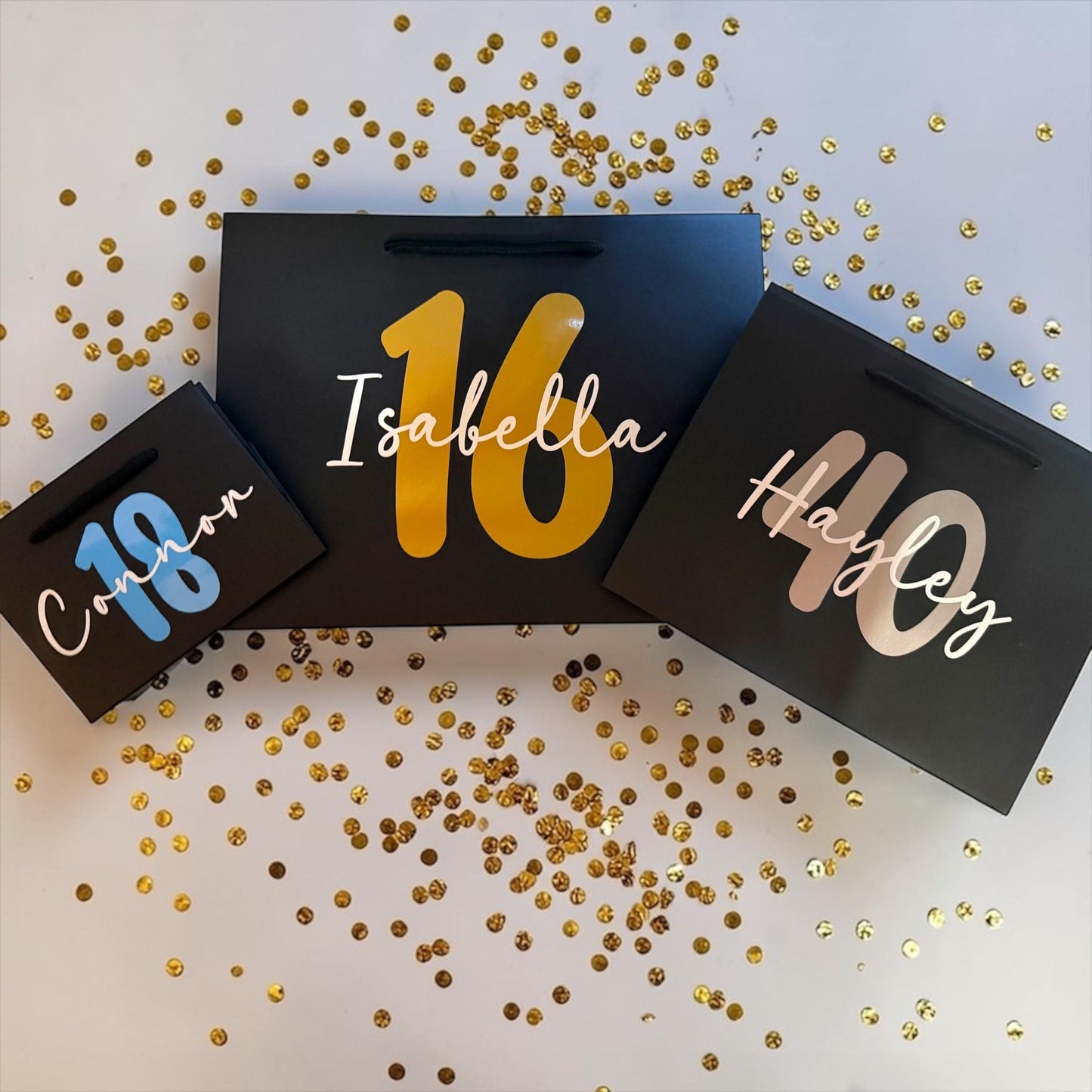 Personalised Luxury Birthday Gift Bag with Any Age or Name,18th,21st,30th,40th, 50th, 60th Present Gift Bag, Custom Birthday Present Gift Bag