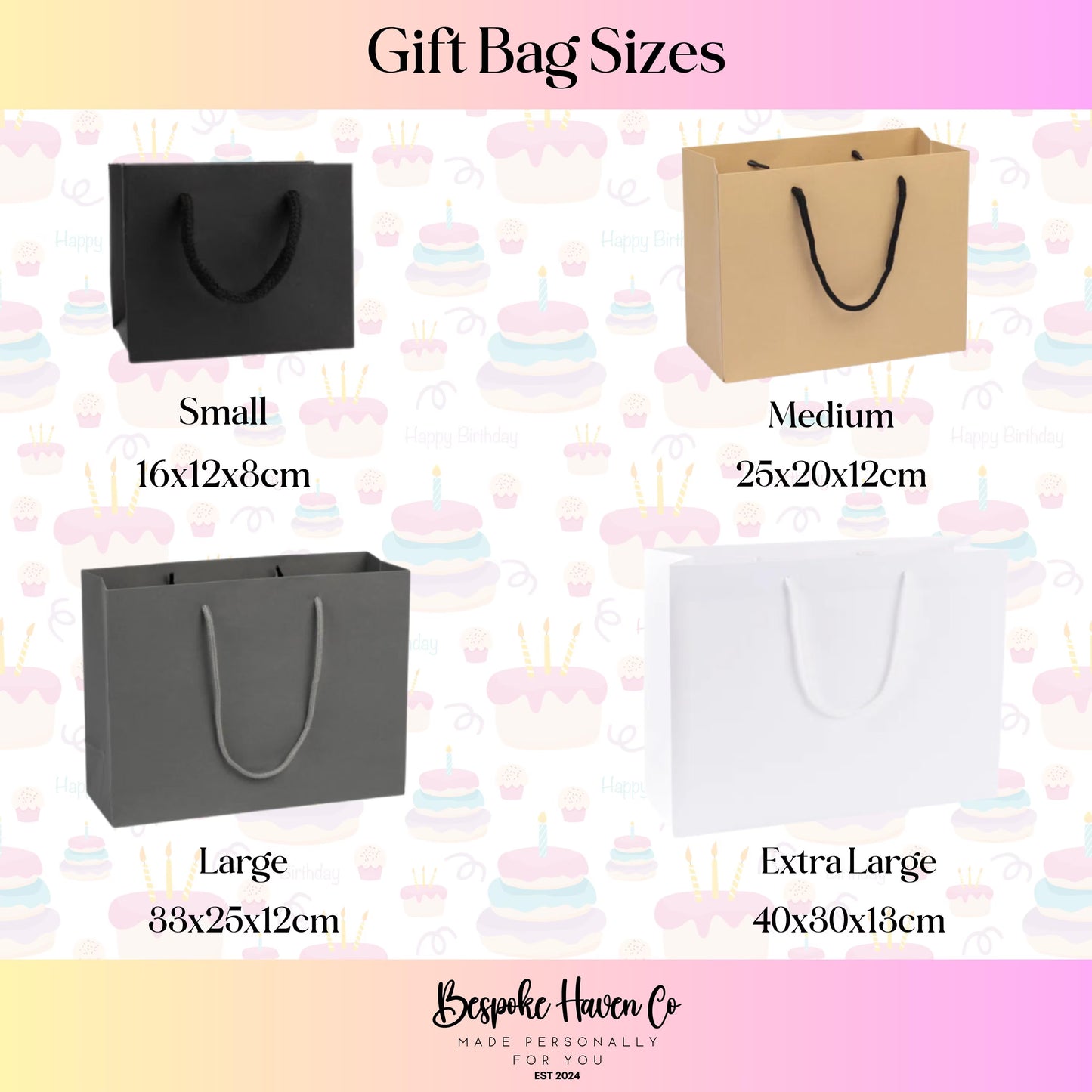 Personalised Luxury Birthday Gift Bag with Any Age or Name,18th,21st,30th,40th, 50th, 60th Present Gift Bag, Custom Birthday Present Gift Bag