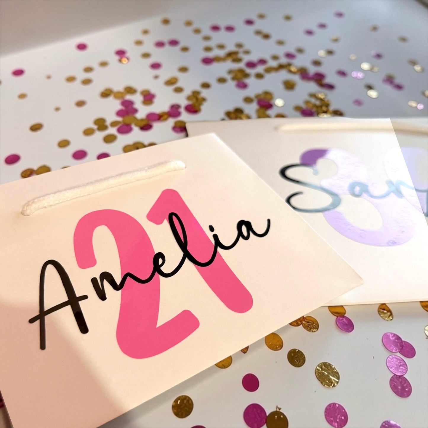 Personalised Luxury Birthday Gift Bag with Any Age or Name,18th,21st,30th,40th, 50th, 60th Present Gift Bag, Custom Birthday Present Gift Bag