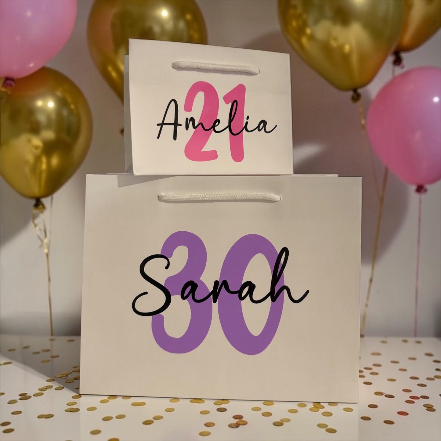 Personalised Luxury Birthday Gift Bag with Any Age or Name,18th,21st,30th,40th, 50th, 60th Present Gift Bag, Custom Birthday Present Gift Bag